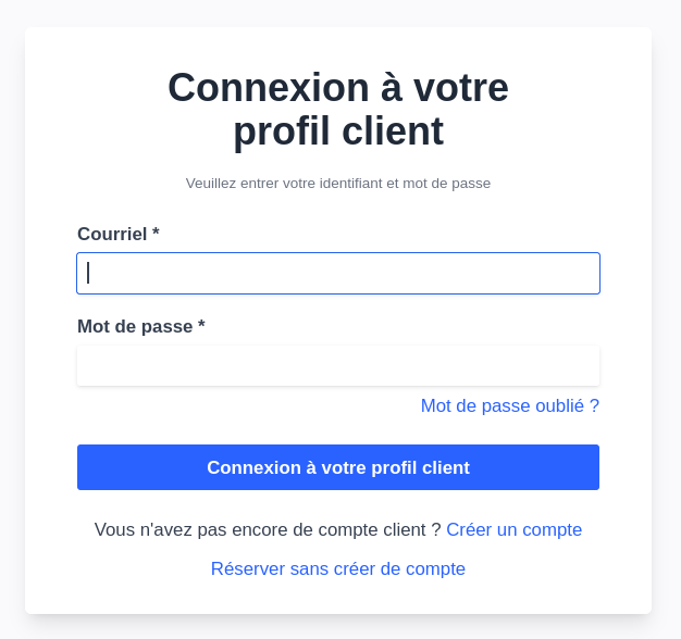 Formulaire de connexion